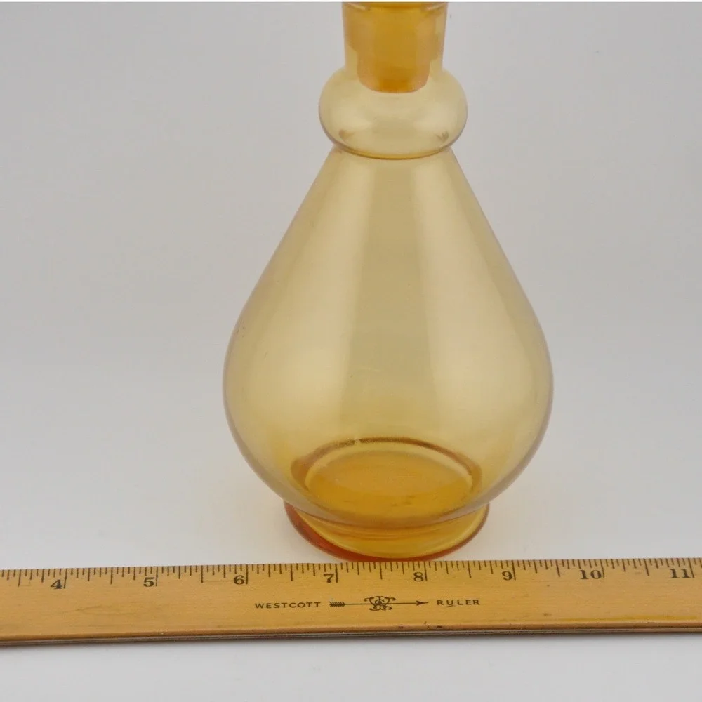 Vintage Amber Glass Decanter MCM Mid-Century Modern‎ Barware